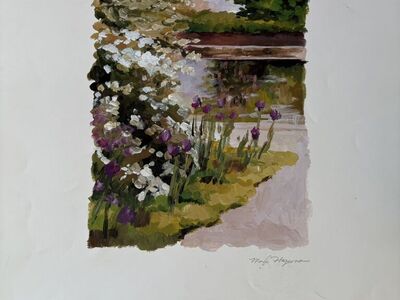 Autographed Marilyn Hagerman Floral Landscape