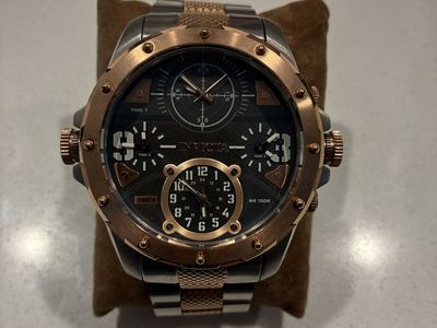 Invicta Multi-Dial Chronograph Watch Rose Gold and Silver Stainless Steel