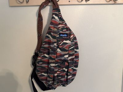 KAVU Rope Sling Bag Multi-Color Camouflage Pattern Crossbody Backpack
