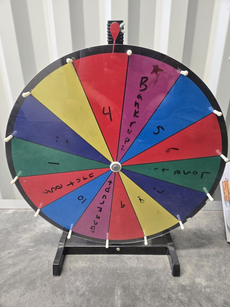 24" Color Prize Wheel Spinning Wheel Fortune Game 14 Color Slots for Carnival