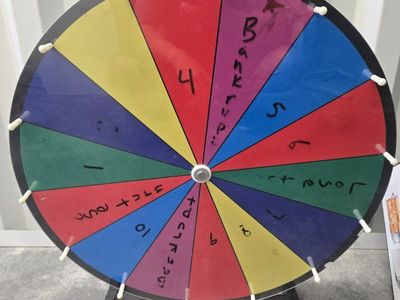 24" Color Prize Wheel Spinning Wheel Fortune Game 14 Color Slots for Carnival