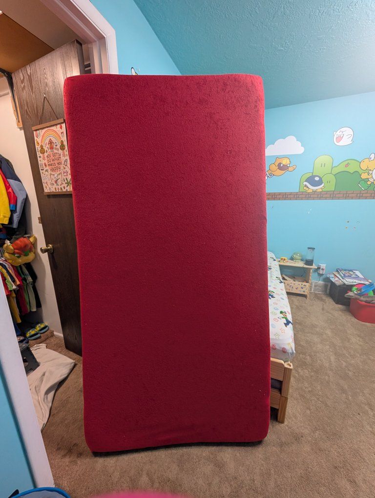 Free Twin Mattress - Red/White, Excellent Condition