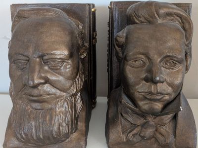 Joseph Smith book of Mormon and Brigham Young Holy Bible bookends