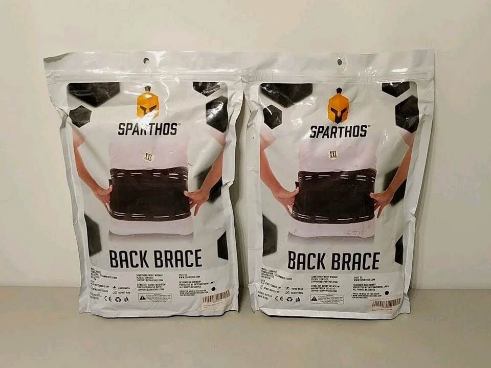sparthos lumbar support belt xxl size back brace w/lumbar pad  (2 pieces)