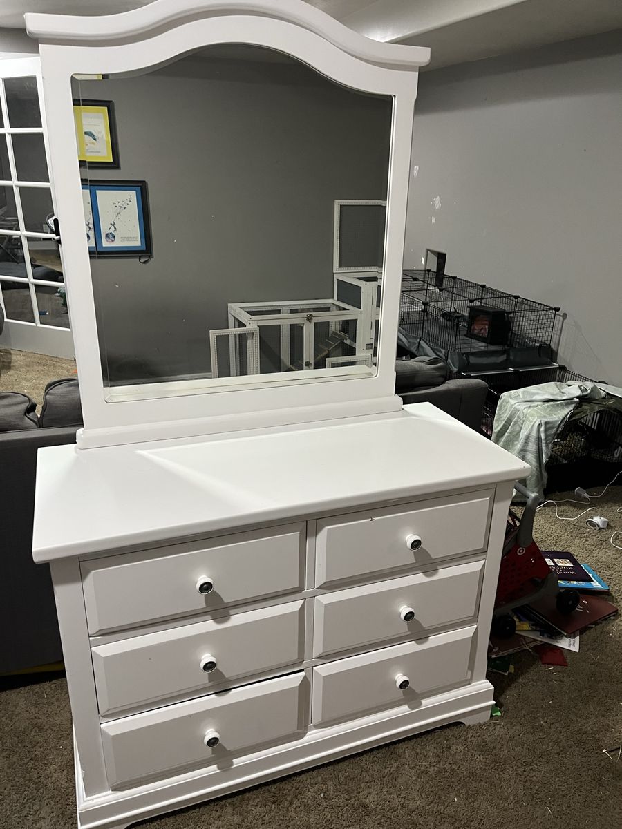 Solid Wood Dresser with Mirror
