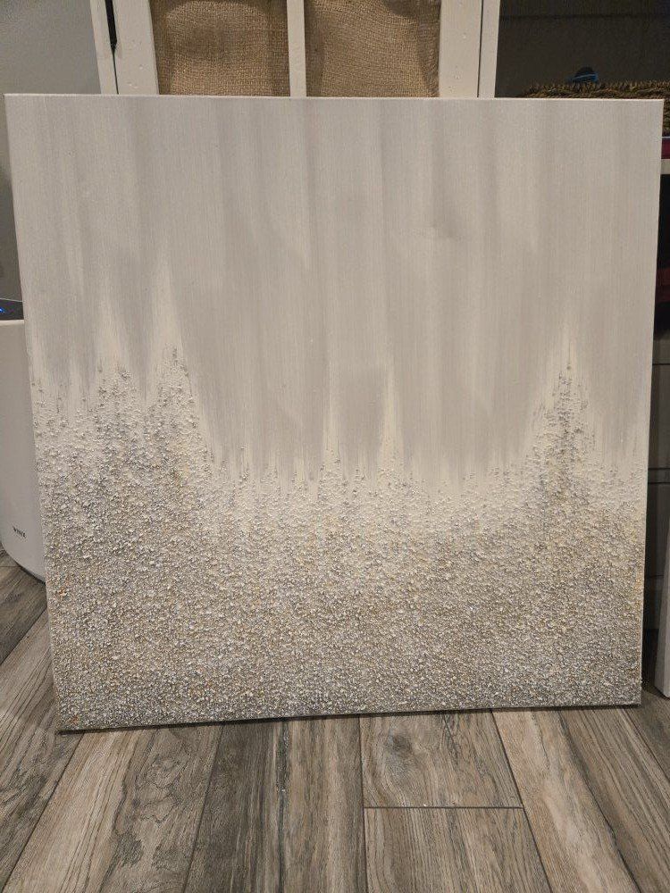 Two 32" x 32" wall art pieces.