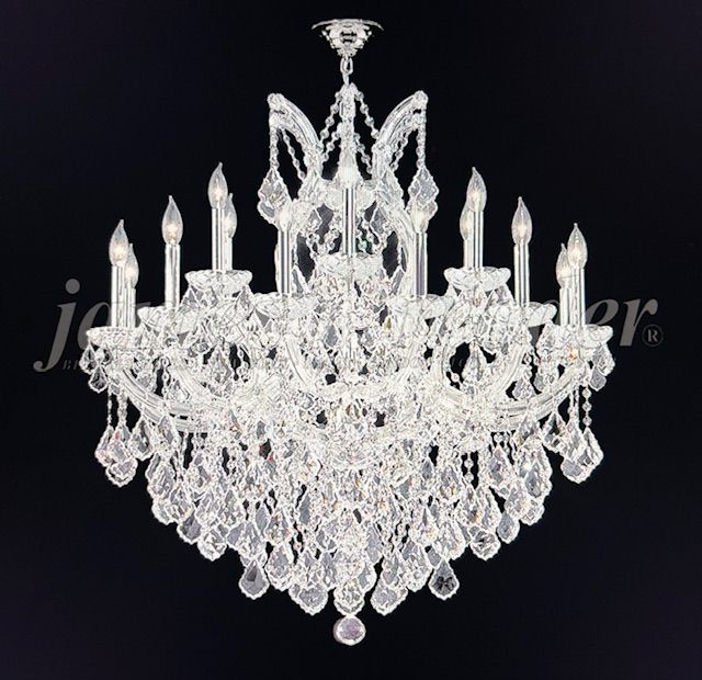 James Moder 19 Light Chrystal Chandelier in Silver