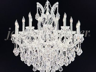 James Moder 19 Light Chrystal Chandelier in Silver