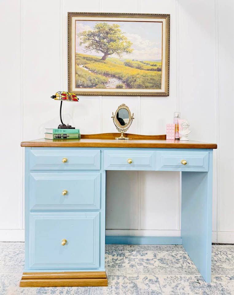 Modern Boho Chic 4 Drawer Vanity Makeup Desk | Modern Vanity Desk | Vanity Desk