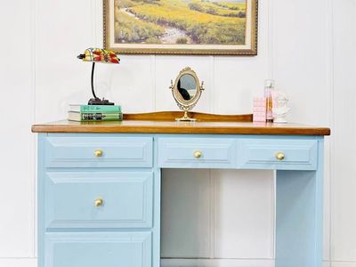 Modern Boho Chic 4 Drawer Vanity Makeup Desk | Modern Vanity Desk | Vanity Desk