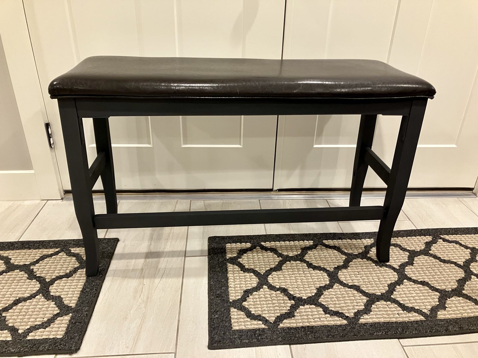 Upholstered Counter Height Wood Dining Bench