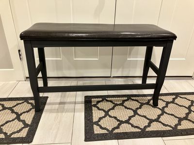 Upholstered Counter Height Wood Dining Bench