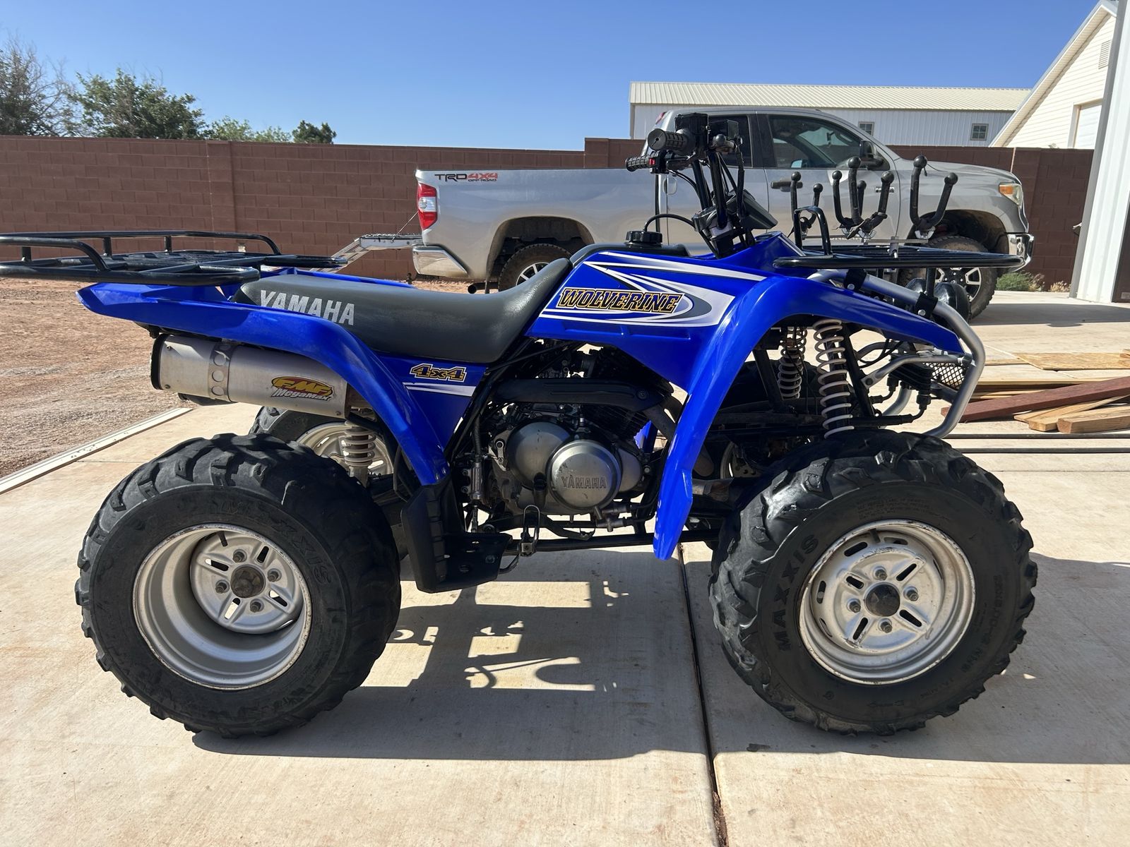 Yamaha Wolverine 4x4 Blue ATV - Utility Quad with Racks & Lights