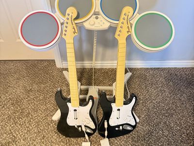 Wii Rock Band Guitar Drum Kit Dongles Guitar Hero