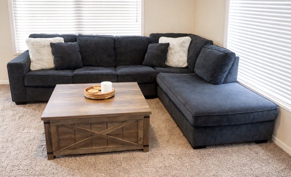 Dark Blue/Black Couch - delivery Available!