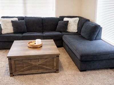 Dark Blue/Black Couch - delivery Available!