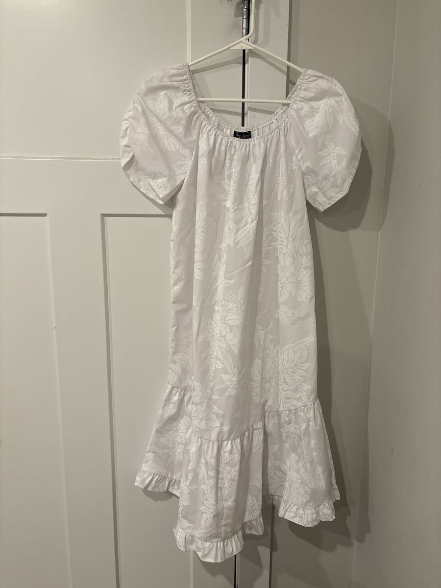 White On White Hawaiian Dress
