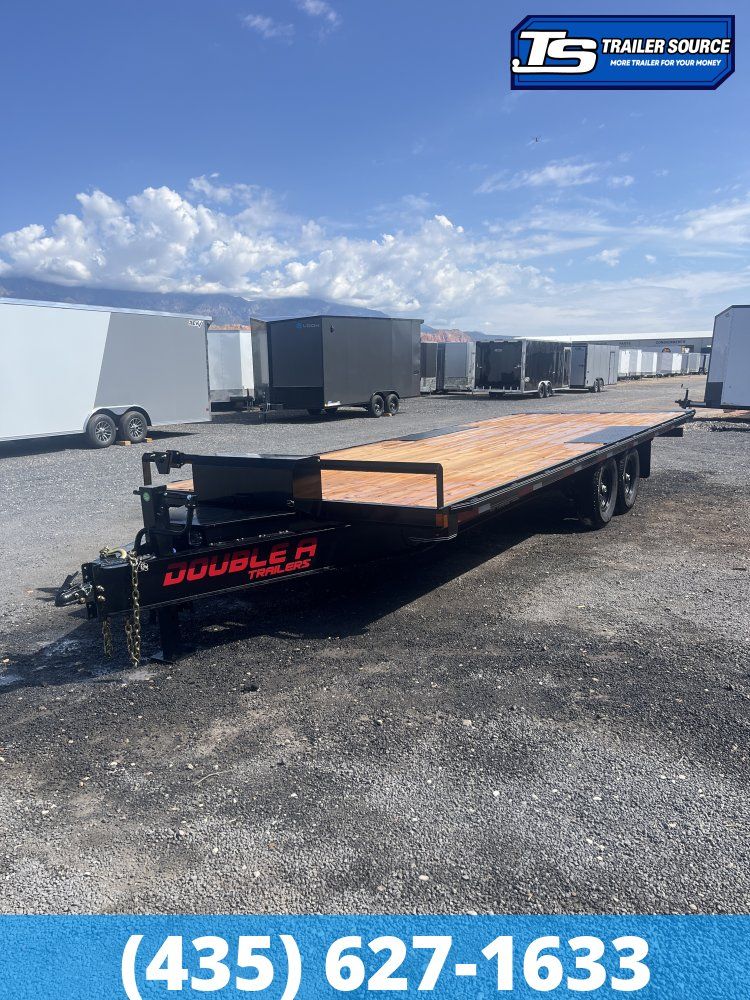 8.5x24 Double A Pro Series HBT Deckover Tilt Trailer - 15.4K GVWR - Winch Package