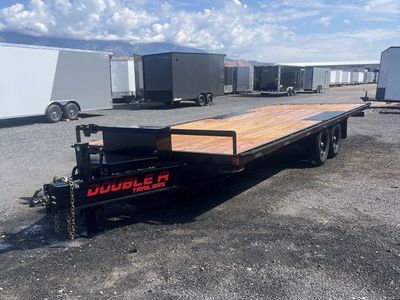 8.5x24 Double A Pro Series HBT Deckover Tilt Trailer - 15.4K GVWR - Winch Package