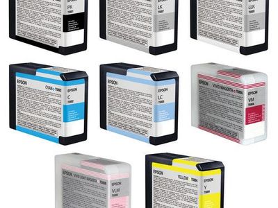 Epson UltraChrome K3 Photo Black 8-Cartridge Ink Set for Stylus Pro 3880 Printer (80 ml)