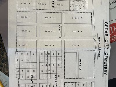 2-Cemetery Plots - Cedar City Cemetery Plat G Block 8 lot 3 plot 28 and 29
