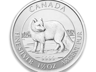 2014 Canadian Silver Fox 1.5 Ounce .9999 Pure silver coins