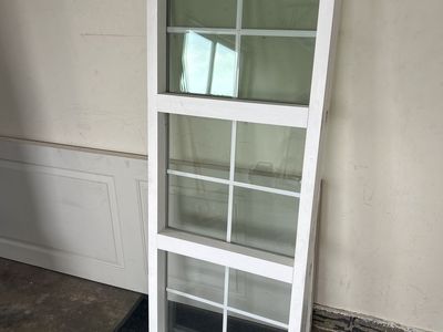 White Frame Window with Grid