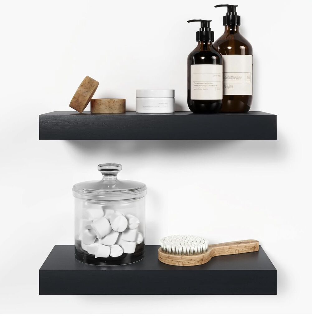 Homeforia 16 inch Black Floating Shelves