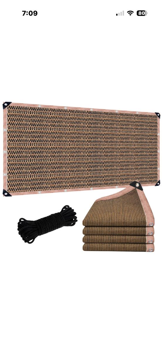 8’x16’ Shade Cloth - Sun Shade Block Fabric with Grommets, Outdoor UV Protection, Blocks 90% of UV-