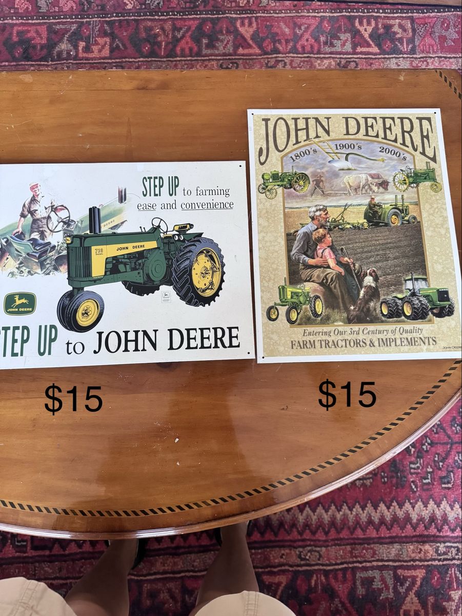 John Deere Metal Tin Sign Farm Tractors & Implements Vintage Style Wall Decor $15 each
