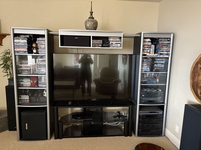 Gray Entertainment Center (TV not included) $100 cash/venmo in Draper