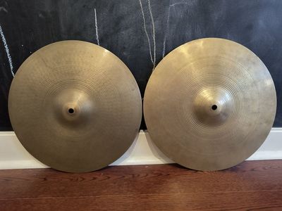 Vintage 1970s A Avedis Zildjian 14" Hi-hat Cymbals 870g 1000g