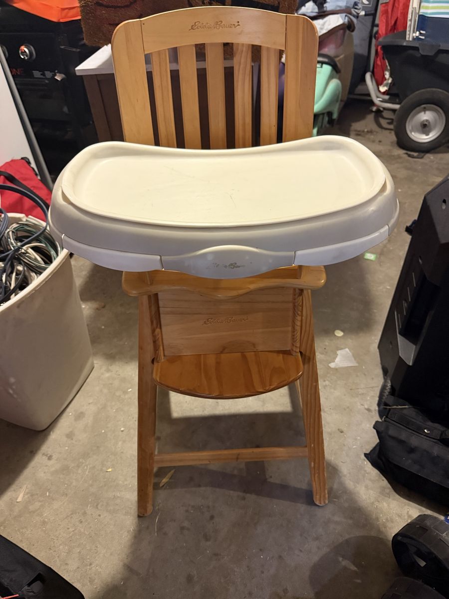Eddie Bauer Wooden High Chair with Removable Tray