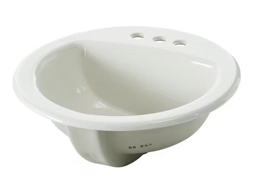 Colter Vitreous China 19.0-in Drop-in Round Traditional White Bathroom Sink