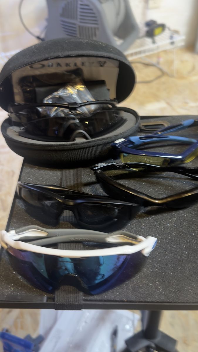 Oakley Sunglasses Lot with Hard Case and Accessories Multi-Pair Collection