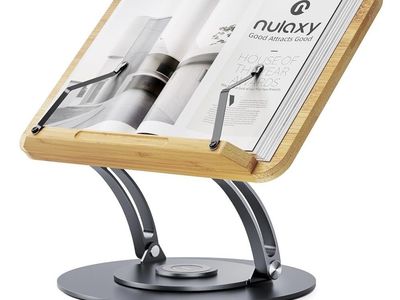 360° Rotatable Bamboo Book Stand for Reading