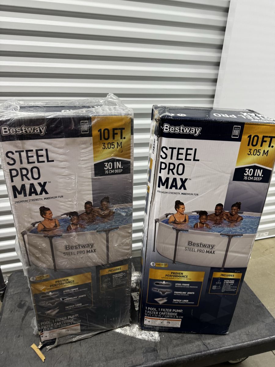 $100 each Bestway Steel Pro MAX 10' x 30" Above Ground Pool, Round Metal Frame Outdoor