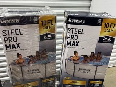 $100 each Bestway Steel Pro MAX 10' x 30" Above Ground Pool, Round Metal Frame Outdoor