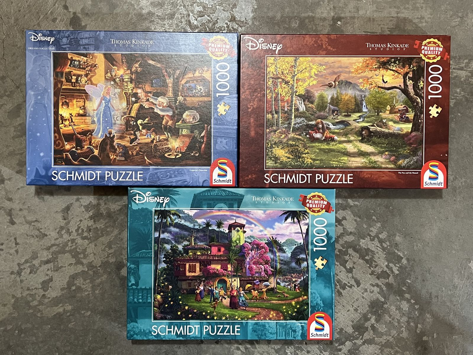 NEW: Disney Thomas Kinkade Fox & Hound, Pinocchio, Encanto Puzzles
