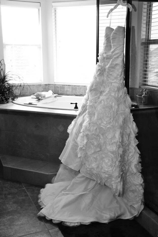 Strapless Floral Mermaid Wedding Gown