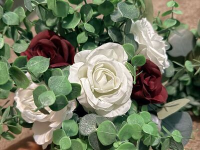 Three bridesmaids Bouquets Red and White Roses
