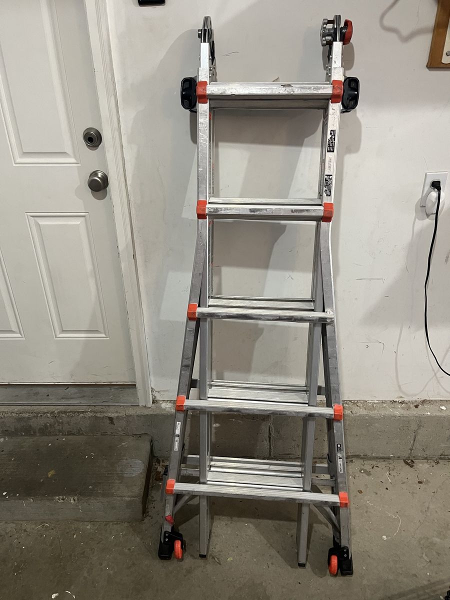 22’ Little Giant Leveler Aluminum Multi-Position Extension Ladder with Ratchet Levelers