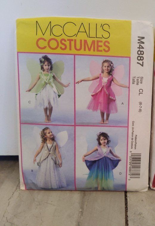 McCall's Costumes Sewing Patterns M4887-  Fairy Dresses, Sizes CL (7-8)