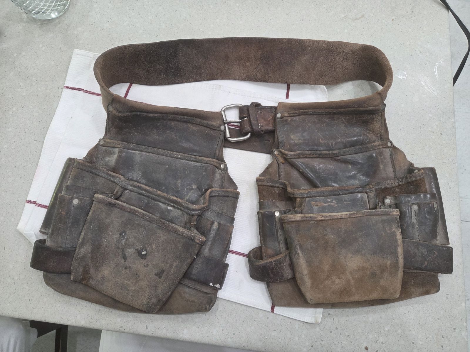 Amish leather nail bags