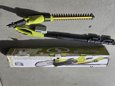 Sun Joe 24V Cordless 3-in-1 Yard Tool – NEW (Pole Saw, Hedge Trimmer, Blower)