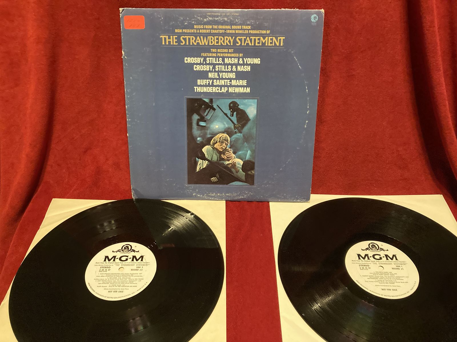 Vintage 1970 The Strawberry Statement Double Vinyl Rare DJ Copy Crosby Stills Nash & Young