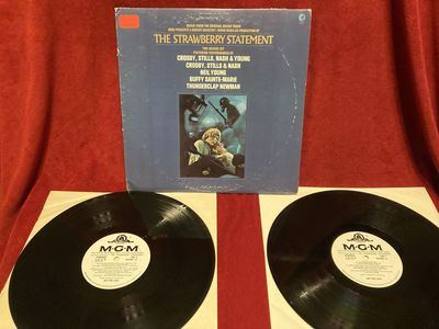Vintage 1970 The Strawberry Statement Double Vinyl Rare DJ Copy Crosby Stills Nash & Young
