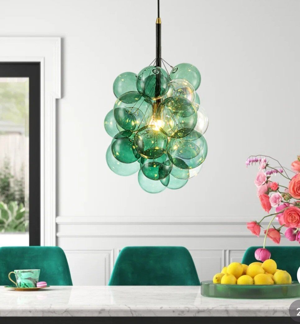Pendant Light 18 Green Globes 6