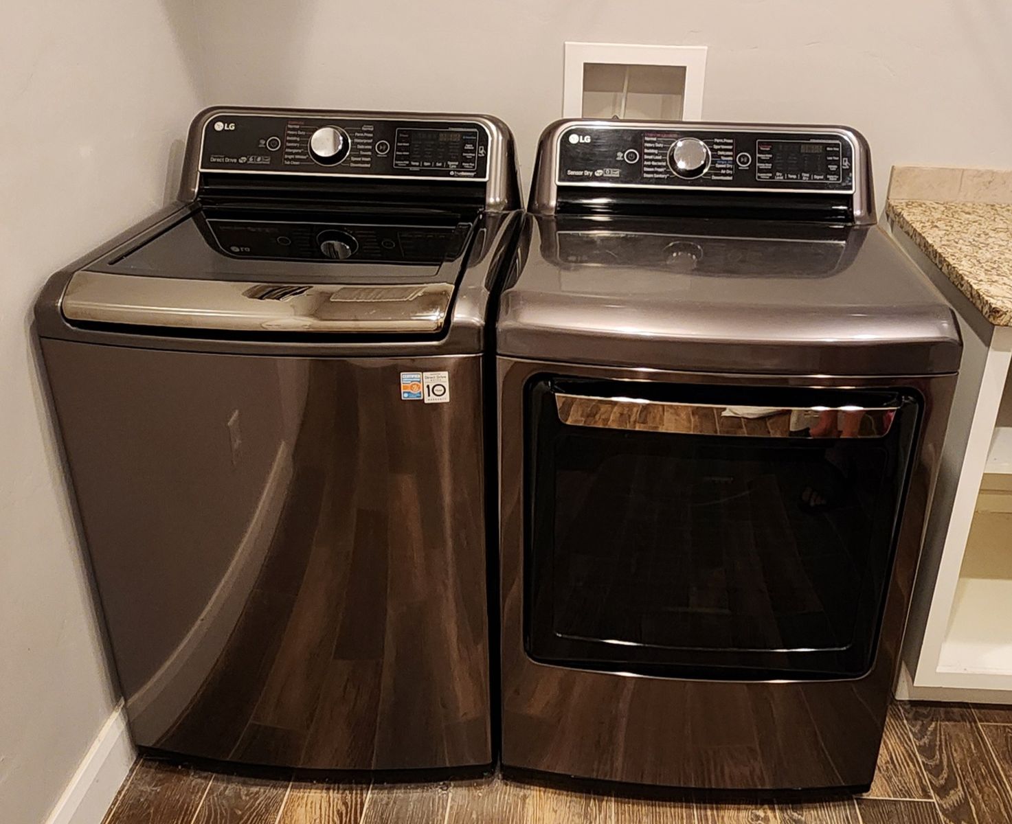 Washer & Dryer Set by LG Beautiful Black Stainless Steel