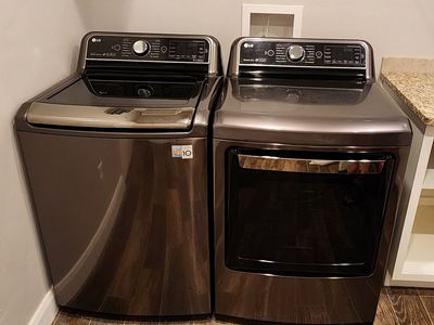 Washer & Dryer Set by LG Beautiful Black Stainless Steel